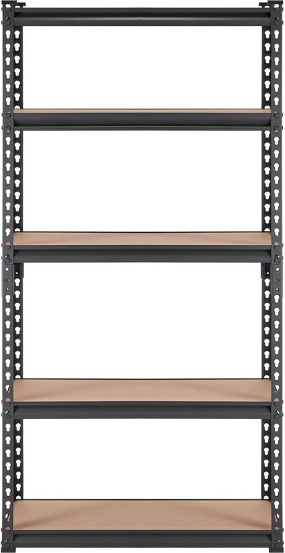 VEVOR Storage Shelving Unit, 5-Tier Adjustable, 2000 lbs Capacity, Heavy Duty Garage Shelves Metal Organizer Utility Rack, Black, 30" L x 12" W x 60" H for Kitchen Pantry Basement Bathroom Laundry