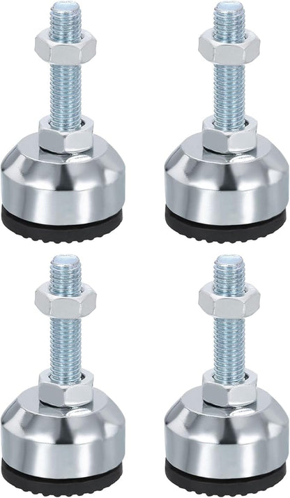 PATIKIL Furniture Leveling Feet 1.6" Dia Base M10 Thread, 4 Pcs Carbon Steel Adjustable Threaded Furniture Levelers Screw on Leg Leveler with Pads for Desk Chair Cabinet, Black