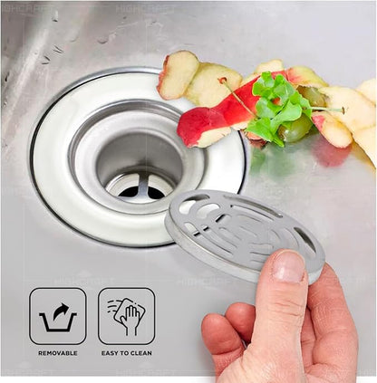 Highcraft 97I3 Flat Stainless Steel RV Mobile Shower Strainer - Drain Assembly for Kitchen or Laundry Sinks