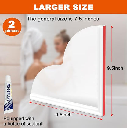 Shower Corner Water Guard, Large Size Tub Shower Water Guard, Shower Splash Guards,Bathtub Splash Guard Self-Adhesive Tub Guards to Keep Water in Tub (2pcs)