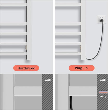 Towel Warmer,10-Bar 304 Compact Stainless Steel Towel Warmer Rack for Bathroom with Intelligent Touch-Screen Timer
