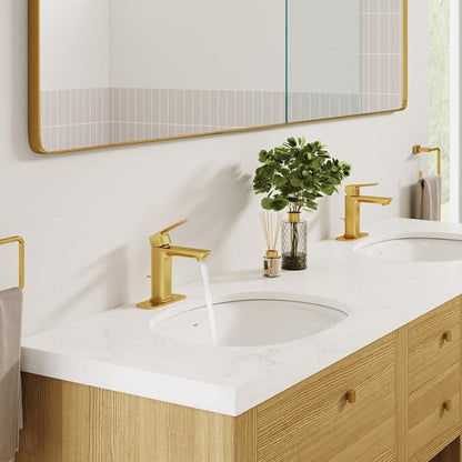 Grohe 101899GN00 Cubeo Single Hole Single Handle S-Size Bathroom Faucet, Less Drain, 1.2 GPM, Brushed Gold