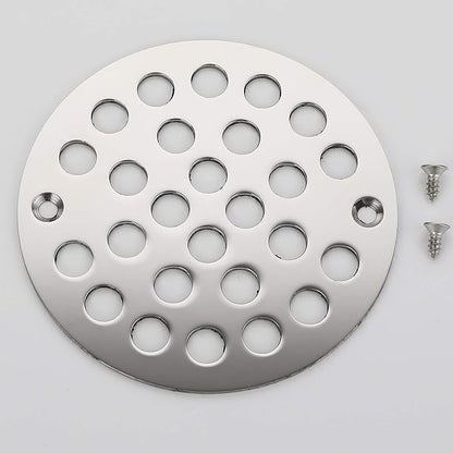 4 Inch Screw-in Shower Strainer Drain Cover Replacement Floor Strainer Floor Drain，Chrome