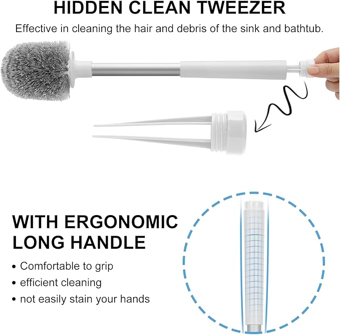SetSail Toilet Brush 2 Pack, Self Closing Lid Toilet Bowl Brushes Holder and Extra Long Handle Ventilated Toilet Brush Set for Bathroom Cleaning, Nylon Bristles, Pure White