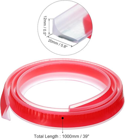 uxcell 39 Inch Collapsible Shower Barrier Stopper Water Splash Guard Blocker 39"Lx0.8"Wx0.5"H for Bathroom Kitchen Wet and Dry Separation, Clear