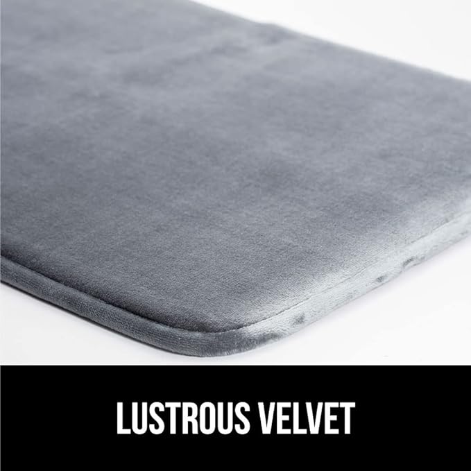 GORILLA GRIP Memory Foam Bath Rugs, Soft Absorbent Velvet Bathroom Mats, Durable Dots on Underside, Machine Washable Bathmat, Carpet Rug Room Decor for Shower Floor, 30x20 Mat, Graphite Gray