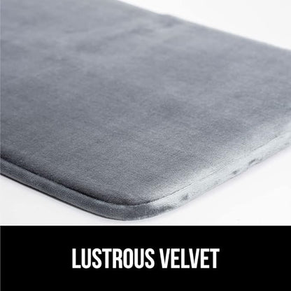 GORILLA GRIP Memory Foam Bath Rugs, Soft Absorbent Velvet Bathroom Mats, Durable Dots on Underside, Machine Washable Bathmat, Carpet Rug Room Decor for Shower Floor, 30x20 Mat, Graphite Gray