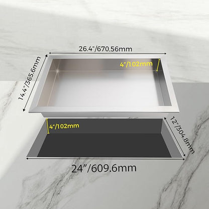 Stainless Steel Shower Niche No Tile Needed Recessed, 24" x 12" Recessed Wall Niche Shelf for Bathroom Storage Silver