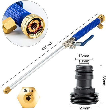 High Pressure Power Washer Attachment Wand, Hydro Jet Water Hose Nozzle,Watering Sprayer Cleaning Tool, Wand Lance for Gutter Patio Car Pet Window Glass Blue