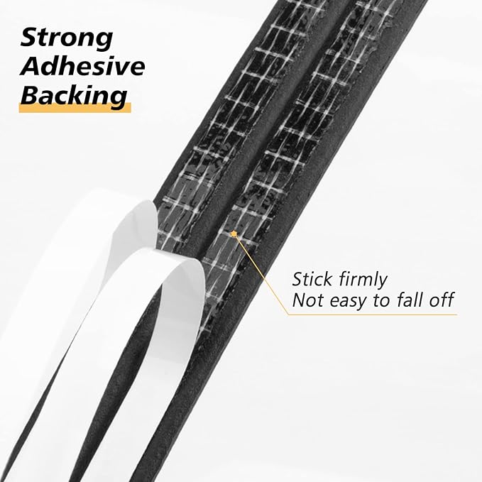 SUNMON Weather Stripping Door Seal, D-Type Strip Weather Stripping Seal Strip for Doors/Windows, Soundproofing Weatherstrip Gap Collision Avoidance 52 Feet (Black