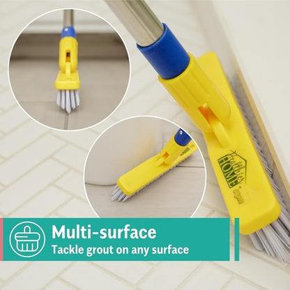 CHOMP! Grout Cleaner Bundle, Includes Long Handle Stand Up Brush, Refreshes Grout and Removes Stains on Tile Floors and Bathroom Walls & Kitchens (5 Pack Set)