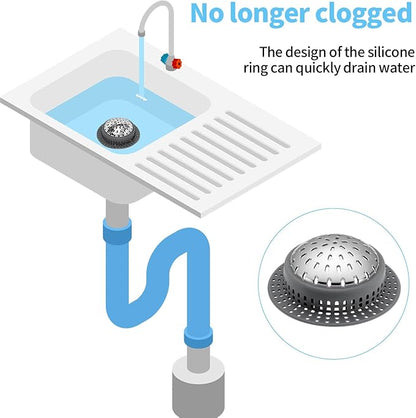 Shower Drain Hair Catcher, Shower Drain Cover, Bathtub Drain Hair Catcher for Pop-Up & Regular Drains