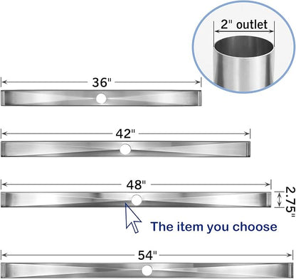 Linear Shower Drain 48", Brushed Floor Drain with Tiled Insert Grate & Hair Strainer, 304 Stainless Steel Bathroom 2-in-1 Tiled in Drain, CUPC Certified (Brushed, 48'')