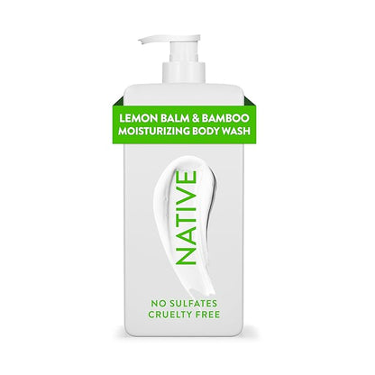 Native Moisturizing Body Wash Contains Naturally Derived Ingredients | For Women & Men, Sulfate, Paraben, & Dye Free Leaving Skin Soft and Hydrated | Lemon Balm & Bamboo 18 oz