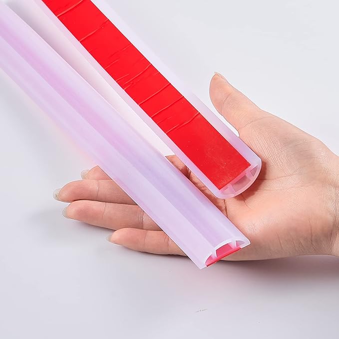 Bathroom Foldable Block water Stopper sealing strip shower threshold dam Self-adhesive silicone shower barrier (72 Inch-Transparent)