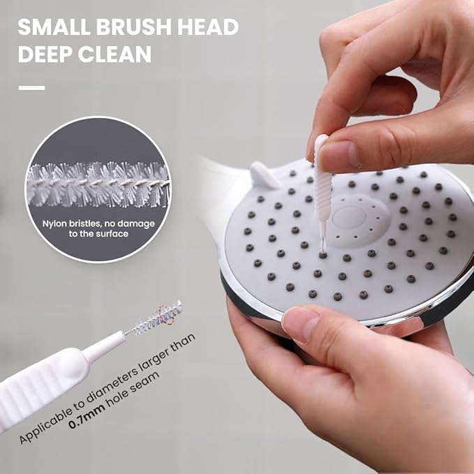 Multifunctional Shower Cleaning Tools Shower Cleaning Brush,2025 Upgrade Shower Head Cleaning Brush for Small Hole with Storage Boxes for Household Bathroom. (10 Pack)