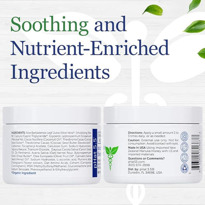 pHat 5.5 Body Cream & Moisturizer for Dry Skin on Face - Anti Redness Face Cream & Face Lotion for Sensitive Skin - Dry Skin Face Moisturizer & Itchy Skin Relief Cream - Hydrating Face Cream (8oz)