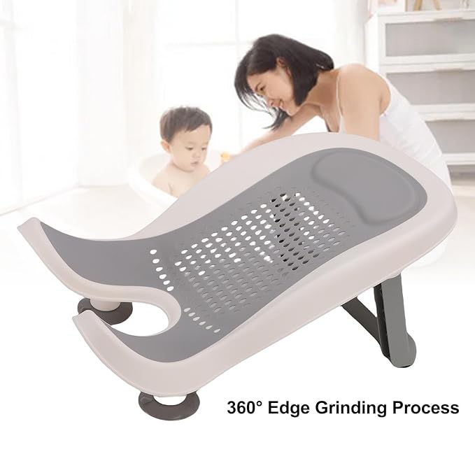 YWBL-WH Baby Butt Washing Basin, Portable Bath Tub with Strong Suction Cups and Soft Mesh, for Newborn Toddler Bathing Support, Non Slip Comfortable Design