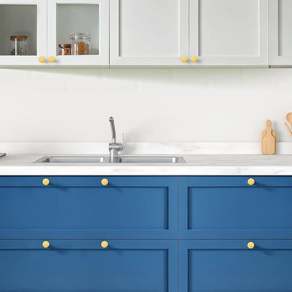 Ravinte 25 Pack Cabinet Knobs Gold Kitchen Cabinet Knobs Round Dresser Drawer Pulls Closet Door Pulls 1-1/5 Inch