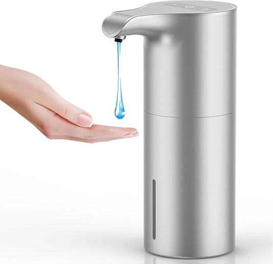 YIKHOM Automatic Liquid Soap Dispenser, 15.37 oz Touchless Dish Dispenser with Waterproof Base, 5 Adjustable Soap Volume Hand Soap Dispenser, Sensor Soap Pump for Kitchen Bathroom Office Hotel