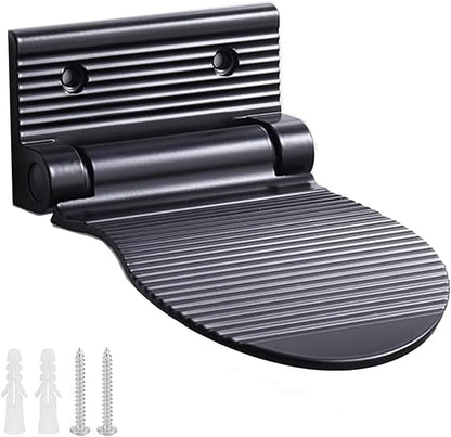 Shower Foot Rest, Shaving & Washing Foot Rest, Heavy Duty Aluminum Alloy Shaving Shelf Fold-Up for Shaving Legs (Black)