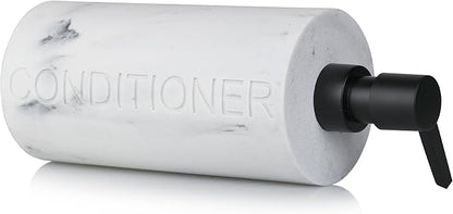 Conditioner Dispenser – Luxurious Refillable Pump Bottle with Embossed Text, Durable Construction for Bathroom and Kitchen