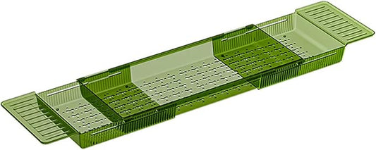 Bath Tray, Plastic Shower and Bath Shelf, Multifunctional Bathtub Bathroom Organizer for New Home, Mothers, Birthday Gifts (Green)
