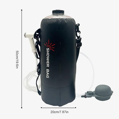 Portable Solar Shower 12 L – Waterproof Shower Bag with Removable Hose and Interchangeable Knob | Ideal for Walking, Swimming, Travel, Camping
