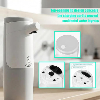Automatic Soap Dispenser Touchless 15.2oz with Smart Sensor, USB Rechargeable, Hands Free Soap Dispenser for Bathroom & Kitchen