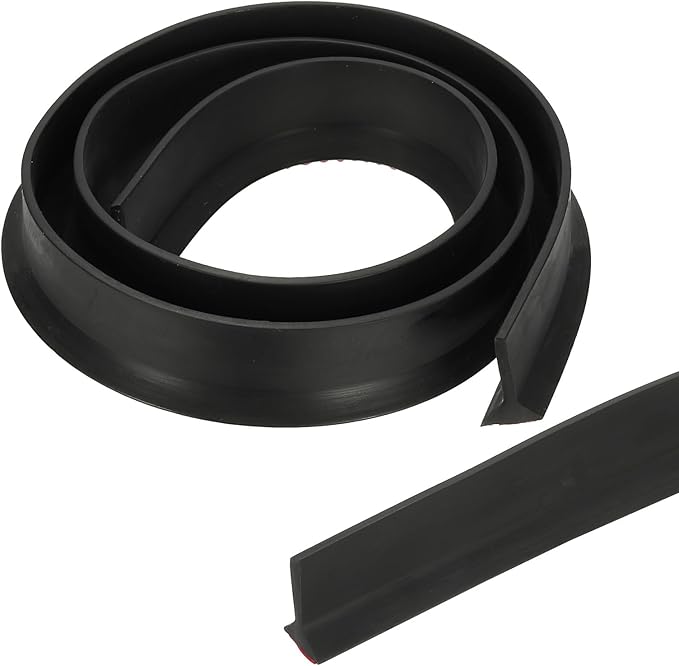 PATIKIL 39 Inch Collapsible Shower Threshold Water Dam Guard, Shower Stopper Barrier Self Adhesive Sink Splash Guards for Frameless Shower Door Bottom, Black (1.2"Wx0.6"T)