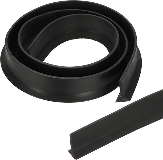 PATIKIL 39 Inch Collapsible Shower Threshold Water Dam Guard, Shower Stopper Barrier Self Adhesive Sink Splash Guards for Frameless Shower Door Bottom, Black (1.2"Wx0.6"T)