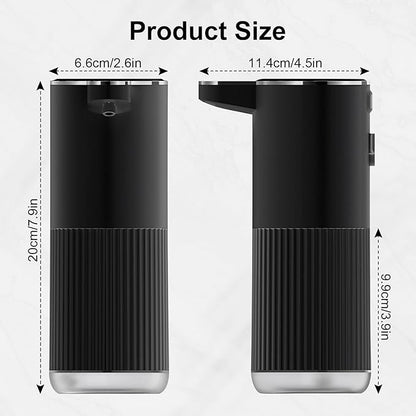 GuDoQi Automatic Touchless Liquid Soap Dispenser, 4-Level Adjustable Foam, USB Rechargeable Hand Soap Dispenser for Bathroom, Kitchen Countertops, 12.2oz/360mL, Black