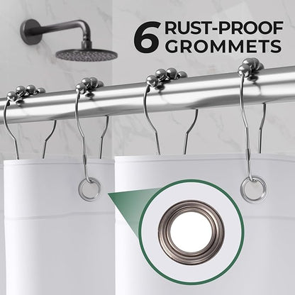 AmazerBath Stall Shower Curtain Liner 2 Pack, 36 x 72 Inches PEVA Plastic Shower Liner with 2 Weighted Stones and 6 Rustproof Metal Grommet, Lightweight Waterproof Shower Curtain - White