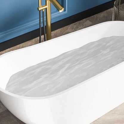 Sarlai 67 Inch Acrylic Freestanding Soaking Bathtub Contemporary Soaking White Tub Stand Alone Ergonomic Bathtub with Chrome Drain and Overflow