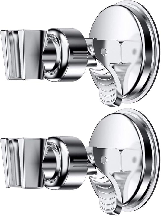 Adjustable Shower Head Holder, Bathroom Suction Cup Handheld Shower Head Bracket, Removable Handheld Showerhead & Wall Mounted Suction Bracket (Two Packs)