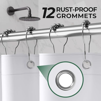 AmazerBath Shower Curtain Liner 2 Pack, 72 x 78 Inches PEVA Plastic Shower Liner with 3 Weighted Stones and 12 Rustproof Metal Grommet, Lightweight Waterproof Shower Curtain - White