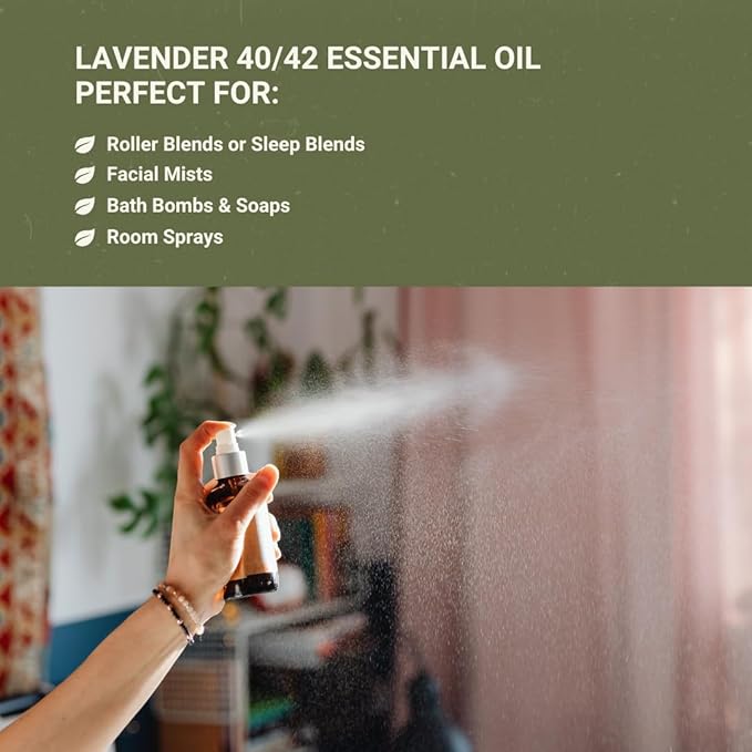 Lavender 40/42 Essential Oil Direct from France - Essential Oil for Candle Making and Soaps - Pure Lavender 40/42 Oil for Aromatherapy, Skincare, Haircare, Perfumes (15 mL)