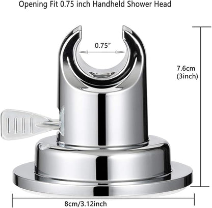 JiePai Vacuum Suction Cup Shower Head Holder,Adhesive Suction Handheld Shower Holder Bracket,Removable Wall Mount Holder for Bathroom,Chrome