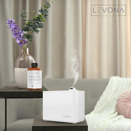 Levona Scent Essential Oil - Fresh Aroma for Home, Office, Hotel & Spa, Perfect in Humidifiers and Diffusers, Luxury Fragrance, with Eucalyptus, & Bergamot Notes - 700ml/ 23 fl oz, Restful Lavender