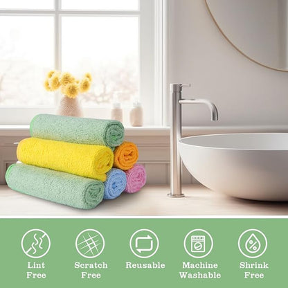Washcloths - 20 Pack - Face Towels (12" x 12"), Highly Soft Wash Cloths and Hand Towels, Fast Drying Multi-Purpose Microfiber Cleansing Cloths for Bathroom, Hotel, Spa, and Salon - Multicolor