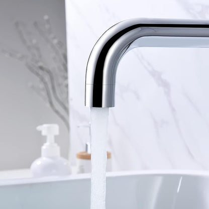 sumerain Bathroom Wall Mount Bath Tub Faucet, Extra Long Spout with High Flow, Chrome Finish