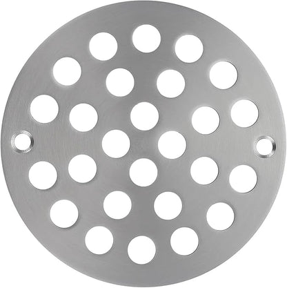 4 Inch Shower Drain Cover,Round Screw-in Floor Drain Cover,Easy-to-Install Replacement Cover Brushed Nickel