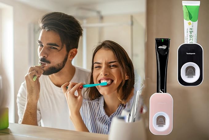 Automatic Toothpaste Dispenser Wall Mounted for Bathroom,Toothpaste Squeezer for Kids & Family Shower by Mr. Thumbs(1pc,Pink)