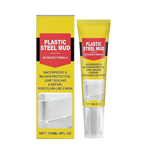 White Caulking Bathroom, 120ml Crack Proof Adhesive, Waterproof White Sealant, Silicone Material, Home Improvement Accessory with Scraper, for Kitchen Bathroom Shower Sink Basement Window