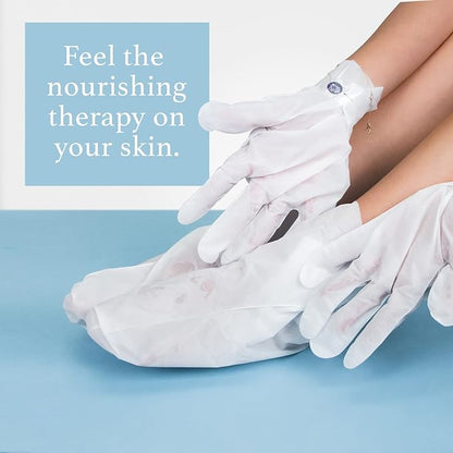 Epielle Hydrating & Moisturizing Hand & Foot Masks, Relieve and Soften Dry, Rough Skin, Self Care Gifts for Women, Spa Kit, Stocking Stuffers, 6 Moisturizing Gloves & 6 Moisturizing Socks