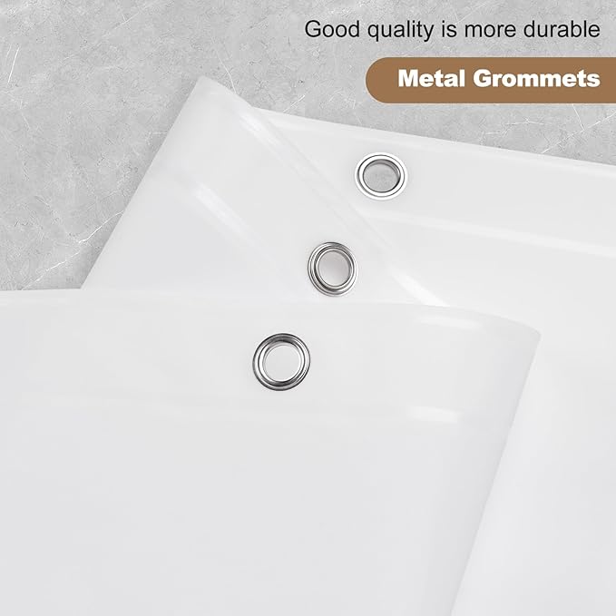 UFRIDAY Extra Long Shower Curtain Liner Premium PEVA 72 x84 inch,Heavy Duty Shower Curtain with 3 Weighted Magnets, Plastic Waterproof Bath Curtains with 12 Hooks
