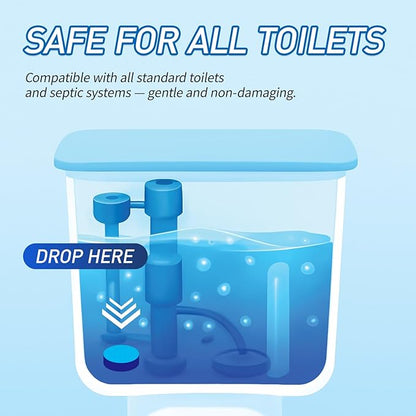 Automatic Toilet Bowl Cleaner Tablets 40 Pack, Long-Lasting Drop-in Tank Tablets with Sustained-Release Technology, Fight Tough Stains & Odors, Household & Commercial Use, Compatible with Most Toilets