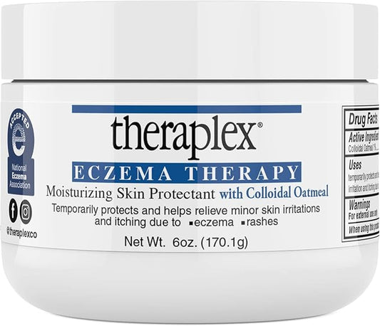 Theraplex Eczema Therapy (6 oz) - Moisturizing Skin Protectant with Natural Colloidal Oatmeal, Noncomedogenic, and Hypoallergenic, Fragrance-Free - National Eczema Association Seal of Approval