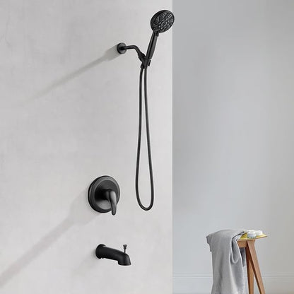 gotonovo Bathroom Shower Head Kit High Pressure Combo System Shower Faucet 6 Modes ABS Handheld Spray Shower Trim Kit Valve Included Shower Head and Handle Set Oil Rubbed Bronze