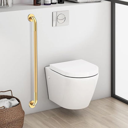 32 Inch Anti Slip Shower Grab Bar Gold, Munzong 2 Pack Bathroom Grab Bar, Knurled Bathroom Balance Bar,Safety Hand Rail Support Handicap Elderly Injury Senior Assist Bath Handle